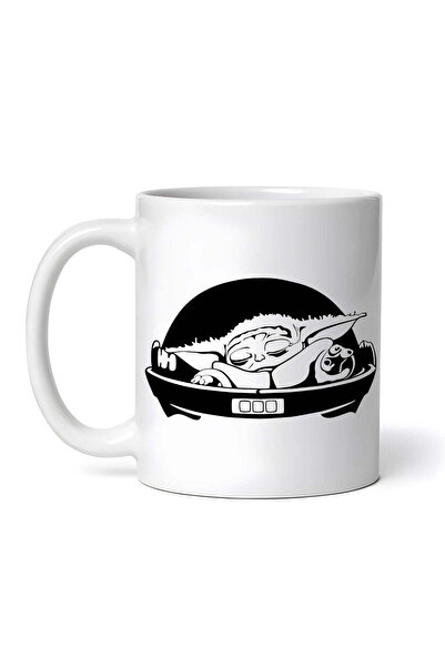 OEM Cană albă personalizată, Star Wars Grogu dormind, INOVATIX®. 330ml