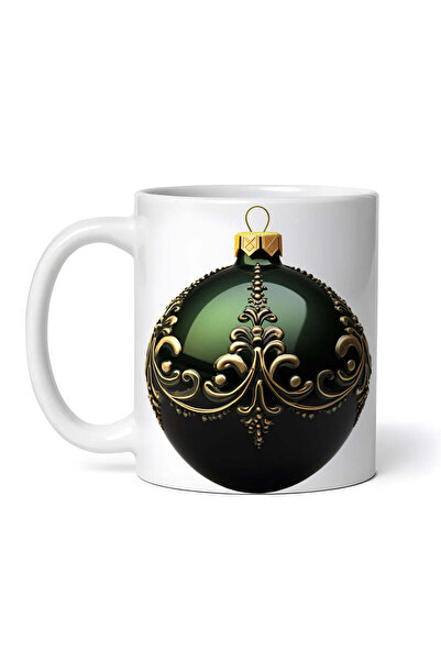 OEM Cană albă personalizată, Glob Verde cu aur, INOVATIX®. 330ml