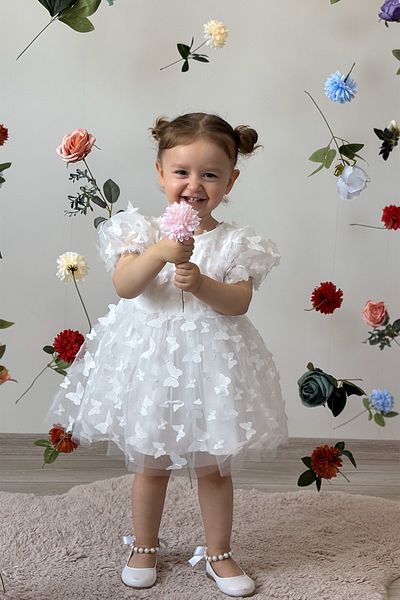 ALYRA Baby Girl Dress Short Sleeve Bowknot Birthday Party Wedding Special Occasion Evening Dress Girl's Dress