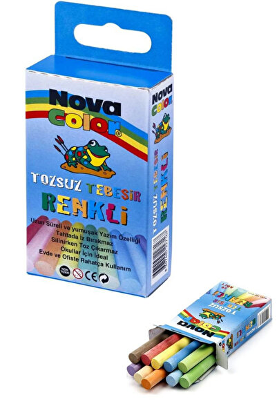 Glanart nova color tozsuz renkli tepeşir 10 lu 1 paket.