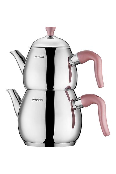 Emsan Duru Mini Teapot Set Pink 0.75-1.5 Lt