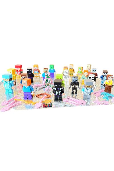 Minecraft x Reserved 48 Pieces Mini Accessories Plug and Play Figure Toy Maykıraft