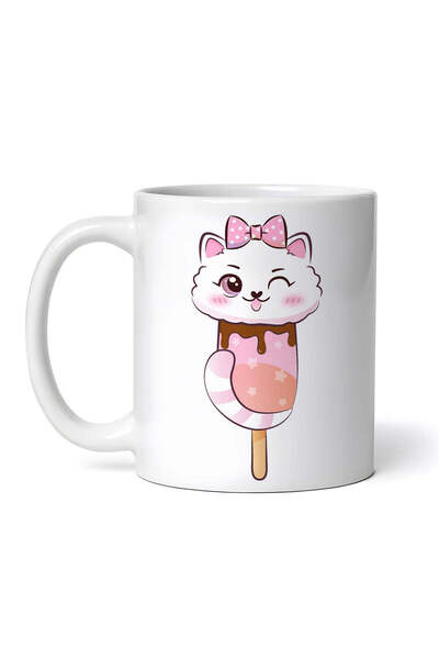 OEM Cană albă personalizată, pisică înghețată, INOVATIX®. 330ml