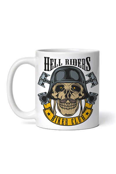 OEM Cană albă personalizată, Hell Riders Biker Club, INOVATIX®. 330 ml