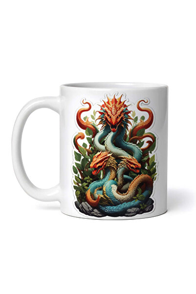 OEM Cană albă personalizată, personaj mitologic Hidra cu multe capete, INOVAT...