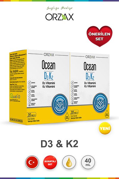 Ocean D3K2 Vitamin Drops 20 ml (2 Pieces)