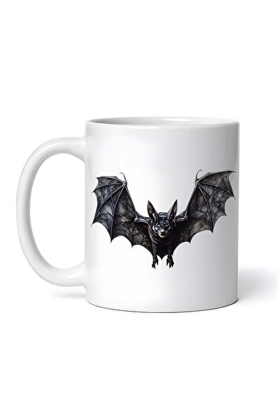OEM Cană albă personalizată, Liliac vampir de Halloween, INOVATIX®. 330ml