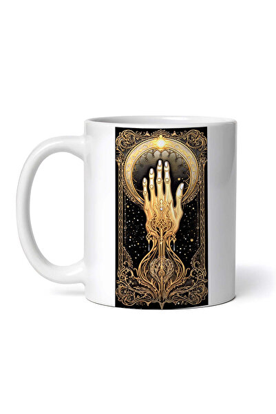 OEM Cană albă personalizată, Halloween Tarot Mystic Hand, INOVATIX®. 330ml