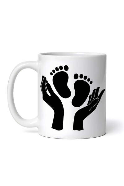 OEM Cană albă personalizată, Îmbrățișând picioarele bebelușului, INOVATIX®. 3...