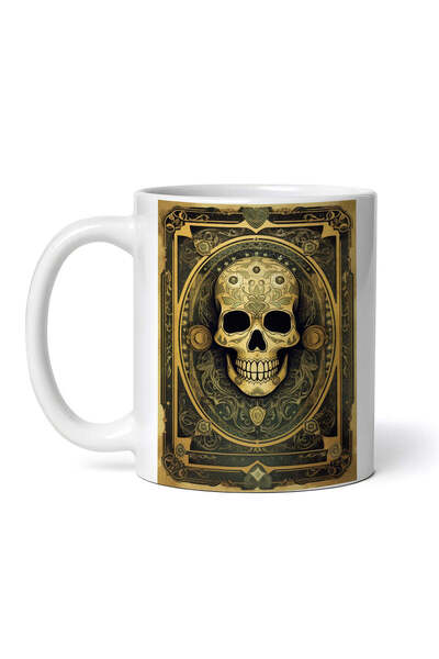 OEM Cană albă personalizată, Halloween Tarot Merry Skull, INOVATIX®. 330ml