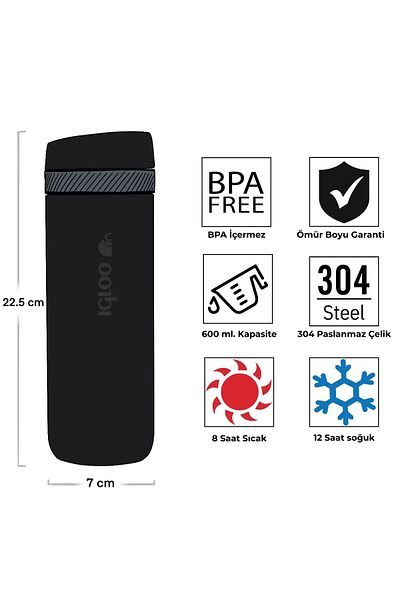 IGLOO Squid Thermos 600Ml-Black