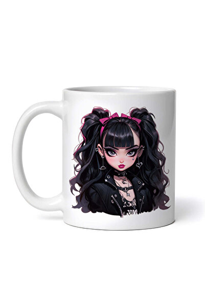 OEM Cană albă personalizată, Fată de Halloween cu breton, INOVATIX®. 330ml