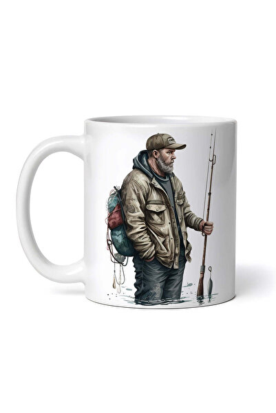 OEM Cană albă personalizată, Pescar în apă, INOVATIX®. 330ml