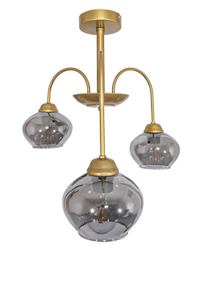 Turanconcept Dora 3 Lü Avize Dekoratif Tasarım Modern Kollu Camlı Avize Oturm...