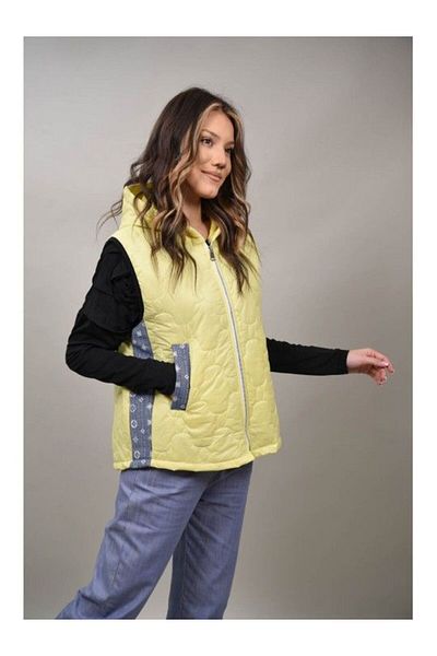 Acqua & Limone SHORT THIN QUILTED VEST ALCARA Yellow ONE SIZE
