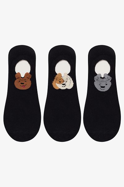 Penti 3 Paar Sneaker-Socken aus Baumwolle mit Hundemuster