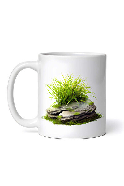 OEM Cană albă personalizată, pietre și frunze lungi și înalte, INOVATIX®. 330ml