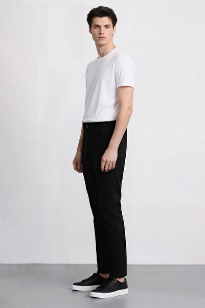 DeFacto Carlo Skinny Fit Ekstra Dar Kalıp Normal Bel Ekstra Dar Paça Siyah Jean Pantolon R8763az24au