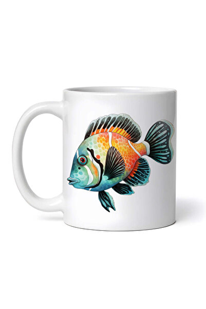 OEM Cană albă personalizată, crap colorat, INOVATIX®. 330ml