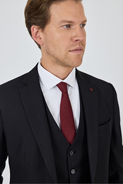 İmza Plain Filafil Mono Collar Full Lining Vest 6 Drop Slim Fit Suit 1001250171