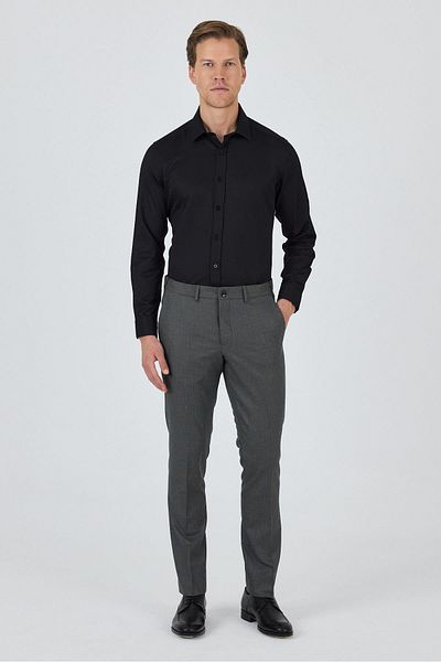İmza Black Filafil Side Pocket Open Leg Slim Fit Adjustable Belt Trousers 1003250123