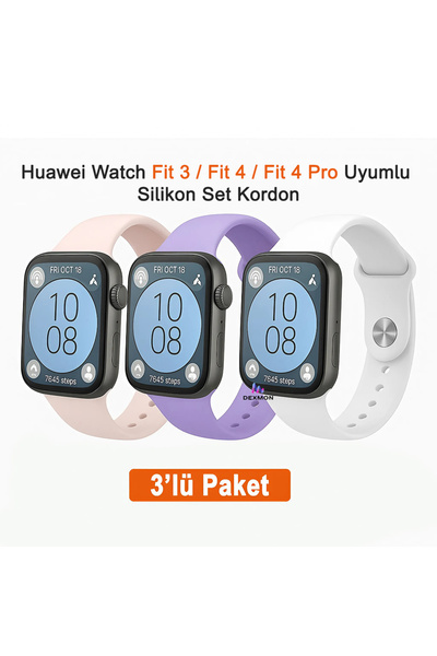Dexmon Huawei Watch Fit 3 / Fit 4 / Fit 4 Pro / Fit 5 / Fit 5 Pro Uyumlu 3 Lü...