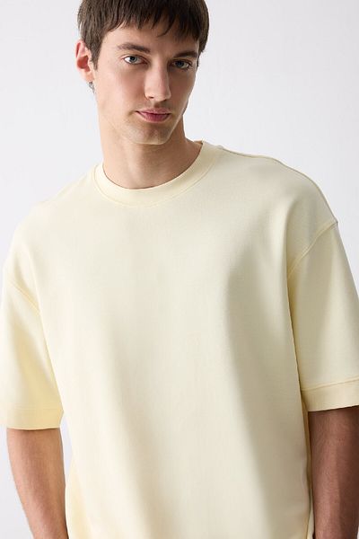 DeFacto Μπλουζάκι Loose Fit Crew με κοντό μανίκι βαρύ ύφασμα Basic μασίφ μπλουζάκι B4844ax25sp