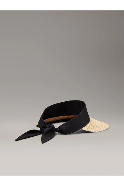 Calvin Klein Ck linen headband straw visor
