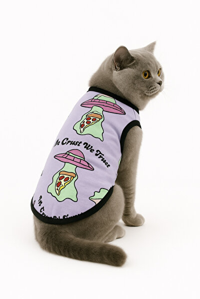 DOGİ&DOG Küçük Irk Pizza Kedi Kıyafeti Köpek Atleti Köpek Kıyafeti (1 Kg-10 Kg)