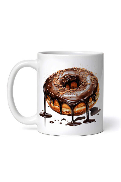 OEM Cană albă personalizată, Gogoașă cu ciocolată neagră, INOVATIX®. 330ml