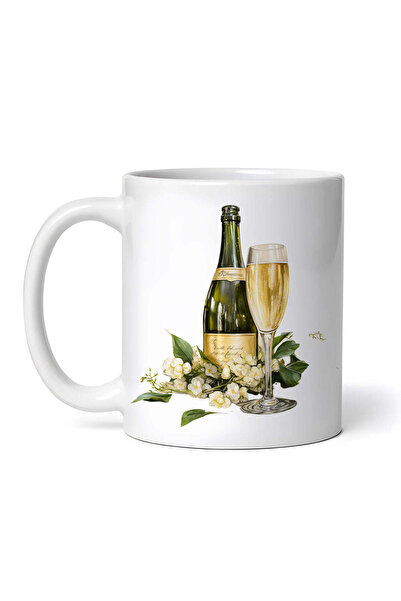 OEM Cană albă personalizată, iasomie și șampanie, INOVATIX®. 330ml