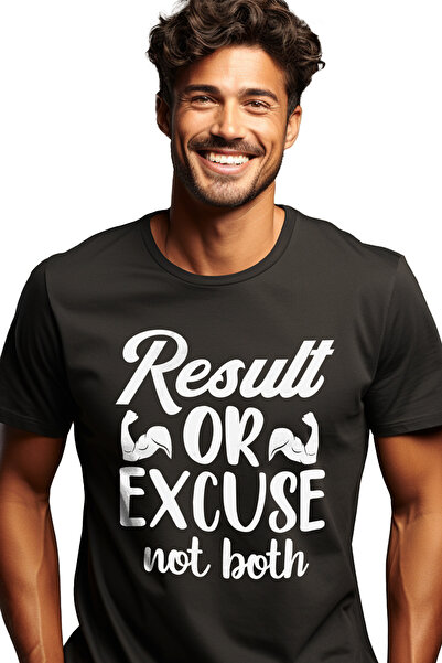 StoryGift Romania Tricou Barbati Cu Textul "result Or Excuse, Not Both" - Rez...