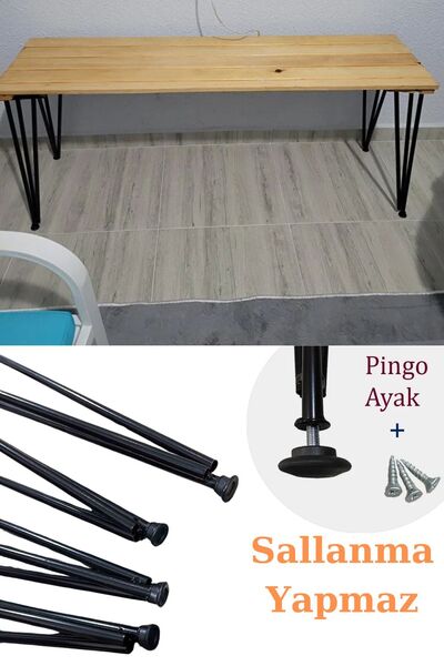 Evnalia طاولة قدم معدنية على شكل أنبوب منضدة طاولة مركزية للقدمين 40 سم (4 قطع)