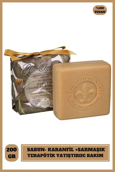 Nesti Dante 200Gr Ivy & Clove Soap - Therapeutic, Soothing, Ivy & Clove
