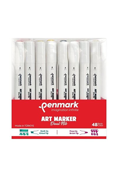 penmark Markers Art Brush Çift Uçlu Kalem 48 Renk Set Hs-9000-48