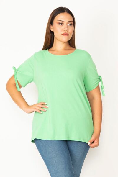 Şans Γυναικεία μπλούζα βισκόζης 65n27514 με σχισμάκι με λαιμόκοψη γυναικεία λαιμόκοψη