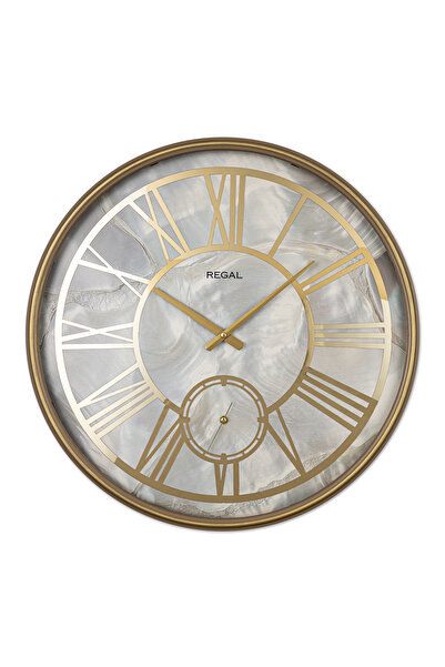 Regal 4600 EG Led’li Gold Kadran Kristal - Büyük Boy (60CM) Metal Duvar Saati