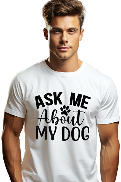 StoryGift Romania Tricou Barbati Cu Labuta Si Mesajul "ask Me About My Dog" -...
