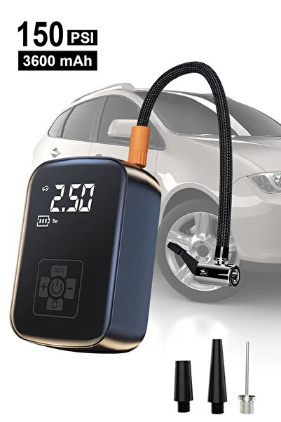 The Wlue Kablosuz 3600 mAh Araç Kompresör 150 PSI Basınçlı Lastik, Bisklet, M...