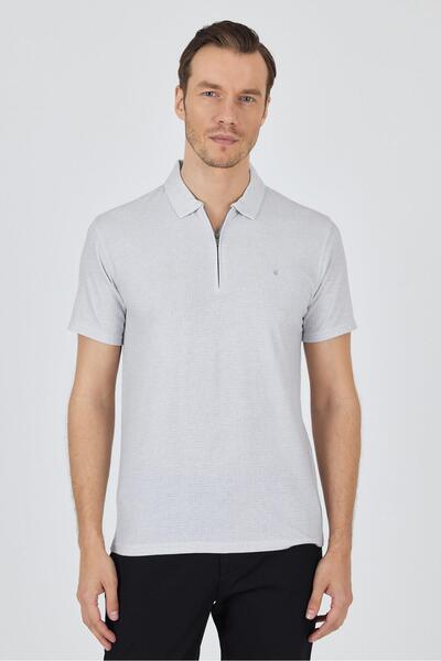 İmza Сірий поло з коротким рукавом без кишень, облягаючий крій, класична футб...