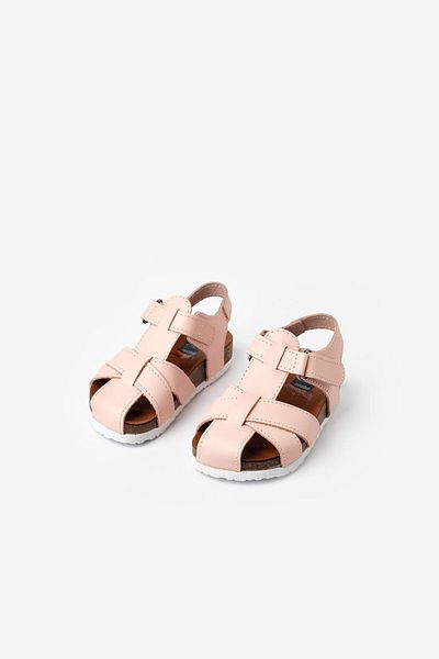 Le Mabelle Pink Cage Girl's Leather Sandals