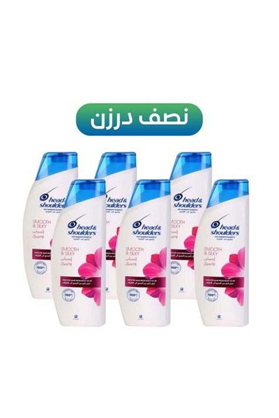Head&Shoulders نصف دستة - شامبو هيد آند شولدرز المضاد للقشرة ناعم وحريري 400 مل - 6 زجاجات