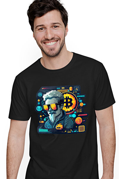 StoryGift Romania Tricou Barbati Cu Hacker Cu Ochelari Bitcoin, Simbol Bitcoi...