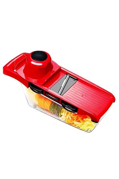 MACVI Razatoare Multifunctionala 6 in 1 Macvi®, Otel Inoxidabil, 6 Lame Incluse, Rosu
