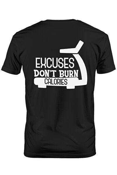 StoryGift Romania Tricou bărbătesc cu textul „scuzele nu arzi calorii” - Trea...