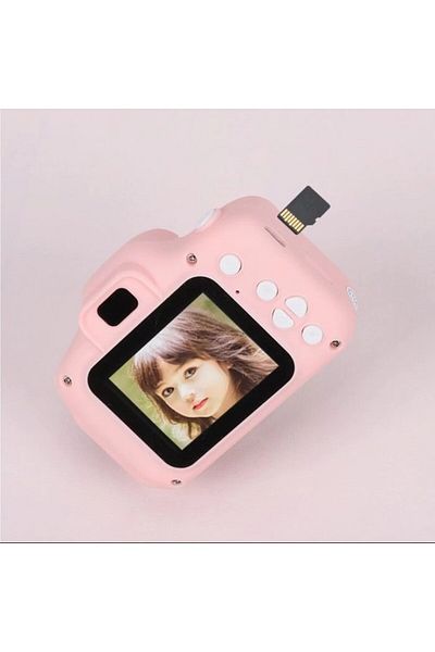 MACVI Macvi® 12MP Digital Camera for Kids, 720P/1080P Video, 400mAh Battery, Pink