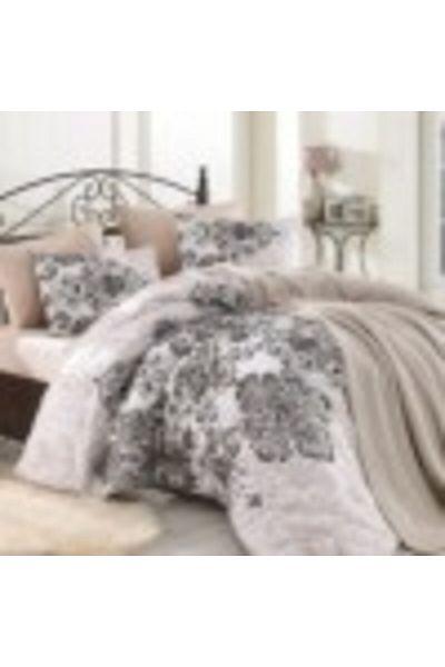 Nazenin Set 5 Piese, Lenjerie de Pat + Patura, Nazenin Home, Luxury Maro