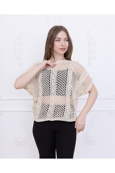 Ugdelia Women's Openwork Special Patterned T-Shirt