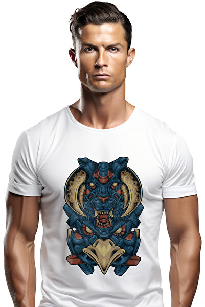 StoryGift Romania Tricou Barbati Cu Totem, Mecha, Robot, Vultur, Tigru, Coarn...