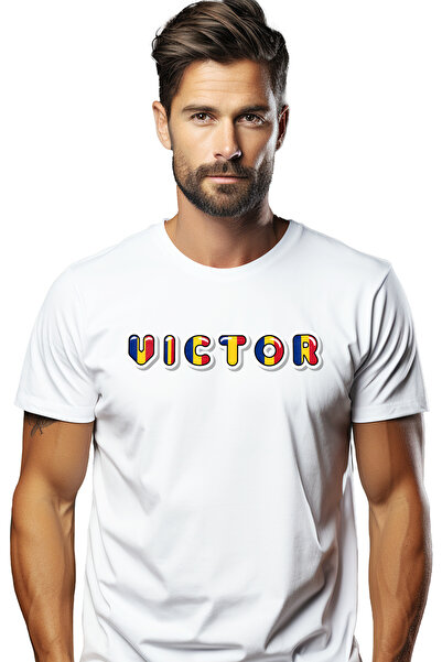 StoryGift Romania Tricou Barbati Cu Numele Victor, Romania, Suporter, Steagul...
